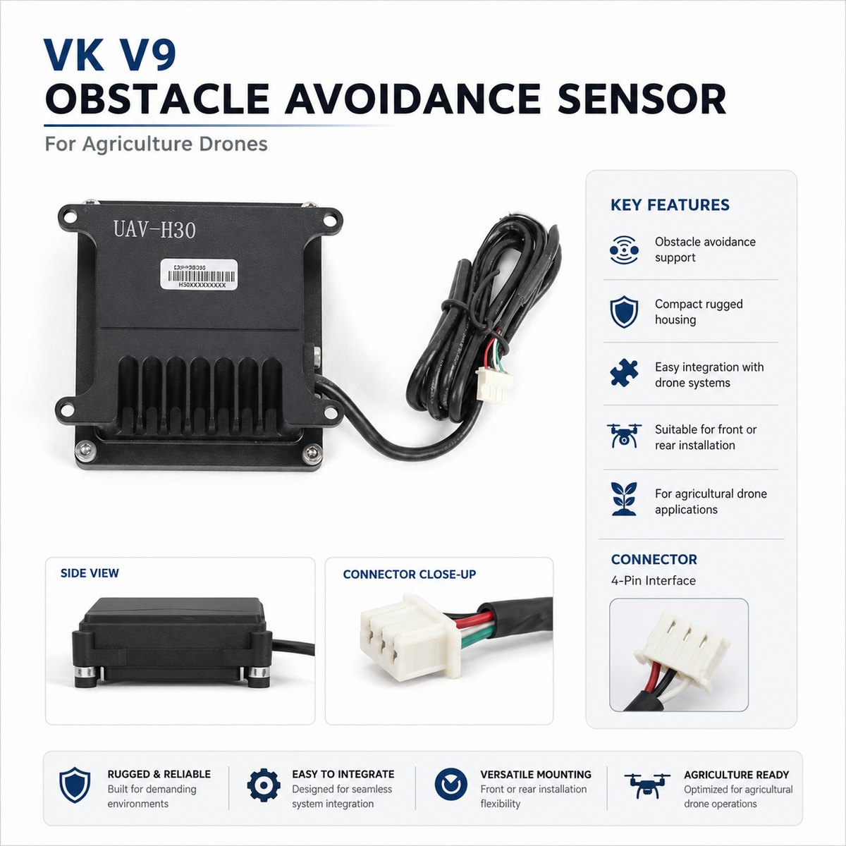VK V9 Obstacle Avoidance Sensor for Agriculture Drones