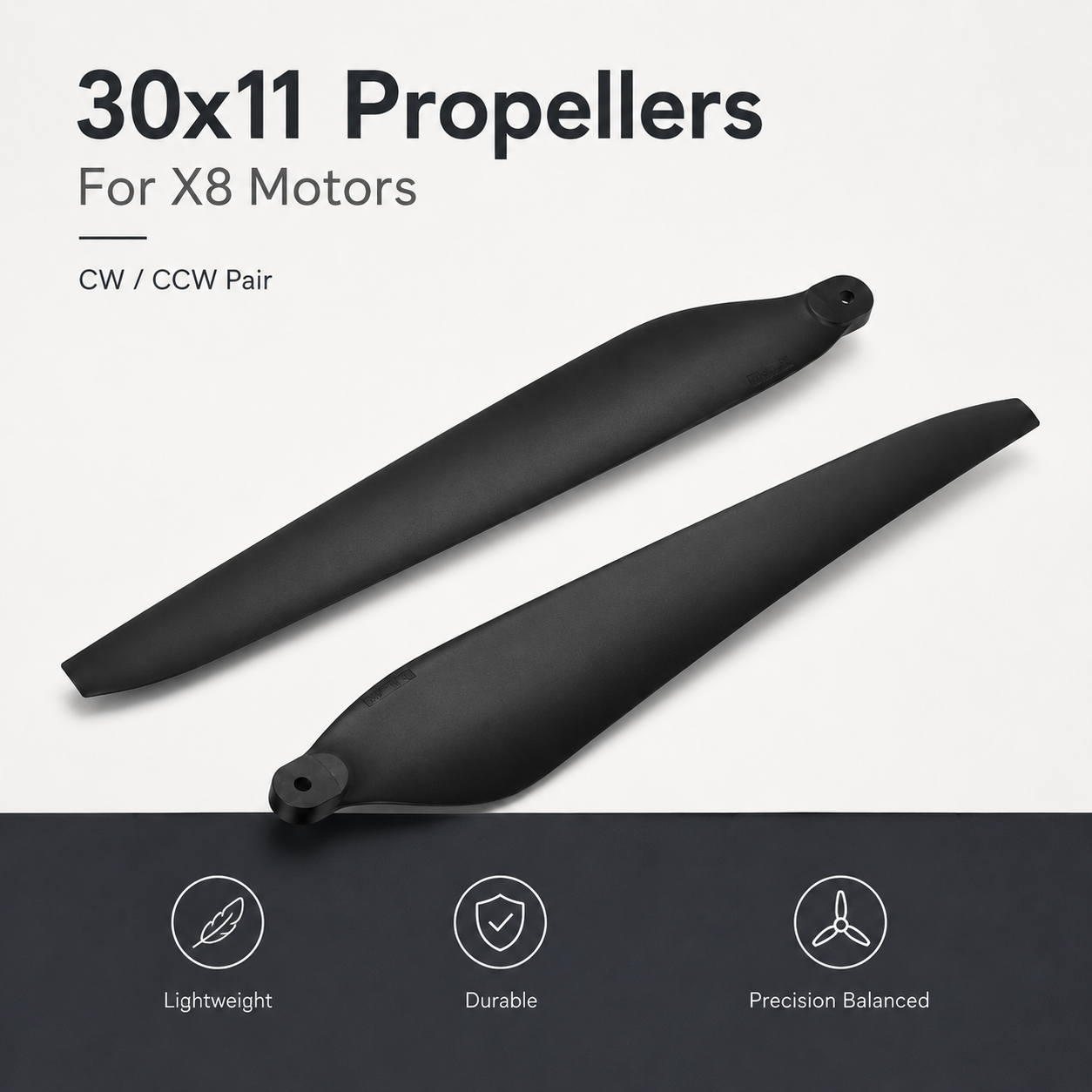 Hobbywing MFP 30×11 CW/CCW Propeller Pair for X8 Agriculture Drone Motors