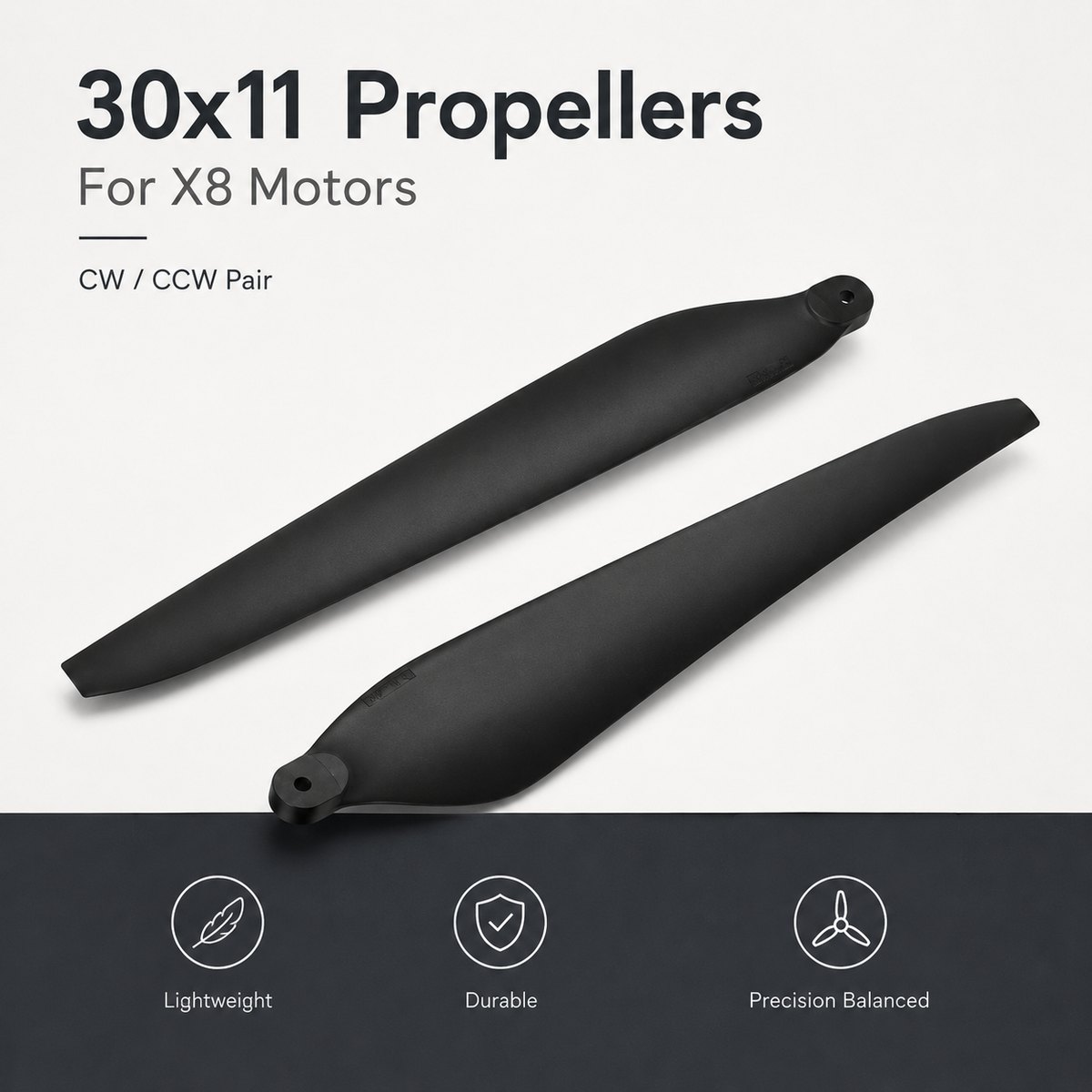Hobbywing MFP 30×11 CW/CCW Propeller Pair for X8 Agriculture Drone Motors