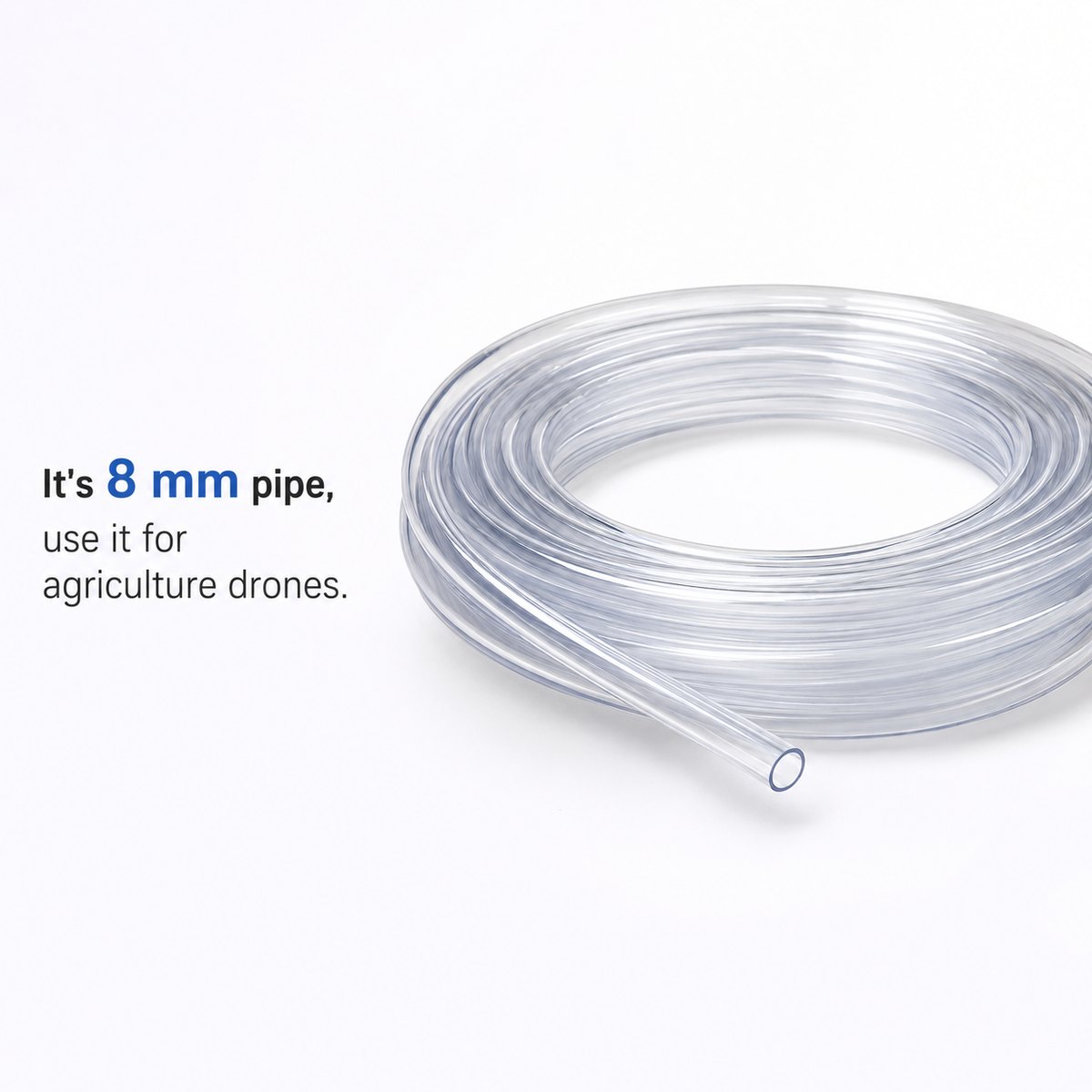 AeroDrone 8 mm Transparent Agriculture Drone Spray Tube Pipe for Liquid Transfer, Pump, Flow Meter and Nozzle Connection