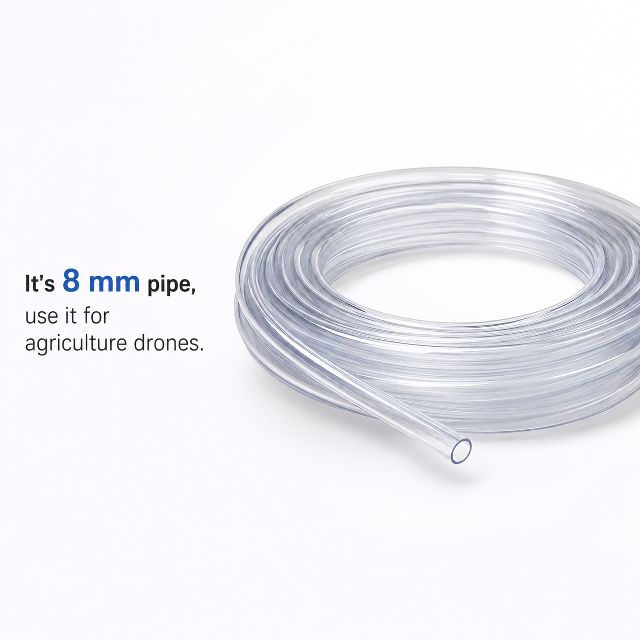 AeroDrone 8 mm Transparent Agriculture Drone Spray Tube Pipe for Liquid Transfer, Pump, Flow Meter and Nozzle Connection